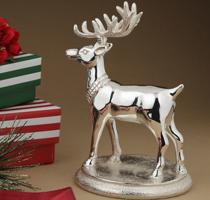 Figurine de renne plaquée argent - Product Image 1