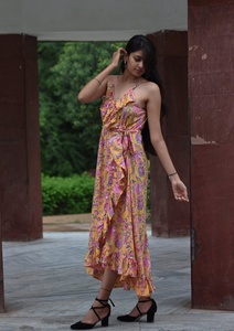 ชุดเดรสอินเดียผ้าฝ้ายพิมพ์ลายด้วยมือ 100% ลายดอกไม้ ทูนิคและเดรสยาวปักลายสไตล์ลำลอง ราคาโรงงาน - Product Image 3