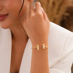 New Arrival Real Diamond <b>Bangle</b> <b>Bracelet</b> | 14K Yellow Gold Round Cut Diamond Open Cuff <b>Bracelet</b> for Women Luxury Jewelry - Product Image 1