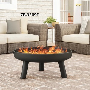 Brasero d'extérieur rond 2-en-1 en acier pour bois avec grille de barbecue, écran anti-étincelles et pioche pour patio, jardin et camping - Product Image 4