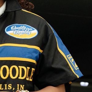 Chaqueta de Mecánico Personalizada con Diseño de Poodle para Mujer, Chaqueta de Trabajo con Bordado Gráfico, Manga Larga, Estilo Casual Urbano, Moda Sorority - Product Image 4