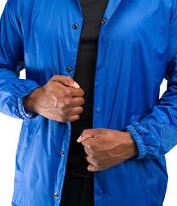 Men's Blue Waterproof <b>Coach</b> Jacket Casual Turn-down Collar Regular Fit Polyester Shell Spring Wear - Product Image 4