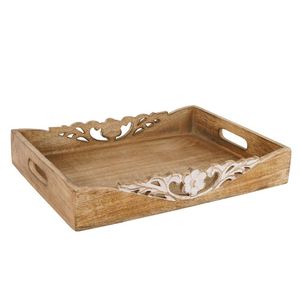 Plateau de service en bois naturel très demandé, résistant à la chaleur, pour la cuisine, porte-aliments et boissons pour la maison et les restaurants à prix raisonnable - Product Image 1