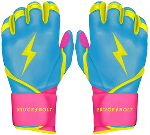 Custom Logo Design Premium Split Leather Durable Lightweight Baseball Batting Gloves <b>Snap</b> Closure Professional Bruce Bolt - Product Image 2