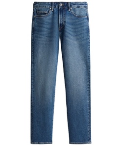 กางเกงยีนส์ผ้ายืดทรงตรงสำหรับผู้ชายผ้าเดนิมผ้าฝ้าย100% สีฟ้าอ่อนดีไซน์ใหม่ - Product Image 6