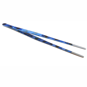 Pince de cuisine longue en acier inoxydable, idéale pour la mise en assiette des chefs et la préparation des plats, motif camouflage bleu - Product Image 4