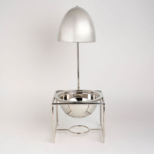 Elegant Design Food Warmer Middle East Stainless Steel <b>Server</b> Casserole Pot With Wooden Base For Party <b>Buffet</b> Wedding Hotel Use - Product Image 2