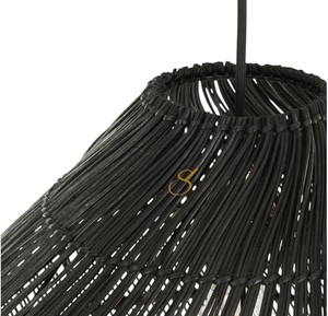 <b>Black</b> Rattan Lampshade Woven Pendant <b>Light</b> <b>Shade</b> Handwoven Hanging Ceiling Lamp Cover Kitchen Dining Room Decor - Product Image 4