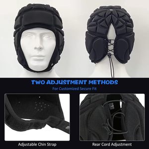Protège-tête de boxe noir avec aérations, équipement de protection en EVA pour adultes, protection unisexe de la tête, fermeture auto-agrippante - Product Image 4