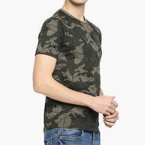 T-shirt décontracté pour homme à col rond, imprimé camouflage, manches courtes, coupe classique, tissu tricoté, design respirant - Product Image 2