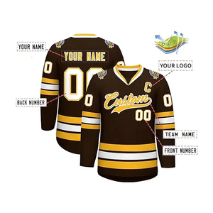 Jersey de Hockey sobre Hielo Personalizado con Logotipo Bordado, Tejido de Secado Rápido, Ajuste Cómodo, Mangas Largas - Product Image 6