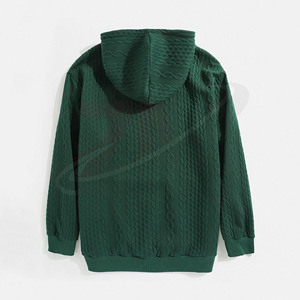 Pull à capuche en tricot torsadé pour hommes, sweat-shirt texturé, pull à capuche décontracté de couleur unie, streetwear automne-hiver pour hommes - Product Image 2