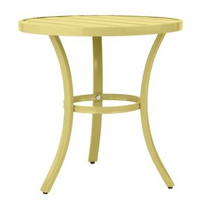Light Yellow Small Metal Round <b>Side</b> Table for Indoor and Outdoor As Patio End Table Coffee Bistro Table - Product Image 1