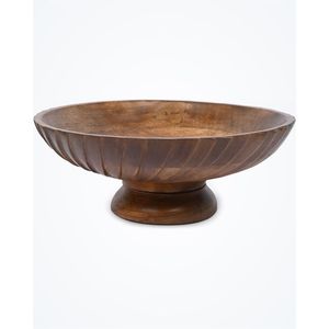 Cuenco de Madera Tallado a Mano con Pedestal, Centro de Mesa Decorativo, Cuenco para Frutas y Ensaladas, Cuenco Decorativo de Madera para Decoración de Mesa en el Hogar y Hoteles - Product Image 1
