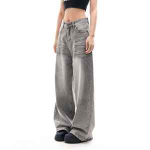 Pantalones vaqueros holgados de mezclilla a la moda para mujer, estilo casual y moderno. - Product Image 3