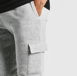 Unisex 2025 High Quality Fleece Cargo Sweat <b>Pants</b> Solid Color Workout Joggers with Knee Length ODM Supply - Product Image 6