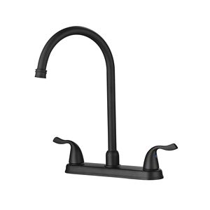 Rubinetto da cucina nero opaco a 3 fori con 2 maniglie - Product Image 6