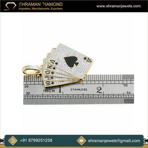 Collar Gargantilla de Plata 925 con Puntas, Estilo Hiphop, Moissanita, Incrustaciones Personalizadas, Colgante con Diseño de As de Picas y Carta de Póker, Chapado en Oro, Regalo - Product Image 5