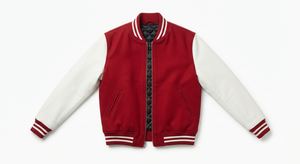 Color Block Chenille Embroidery Custom Logo Men's Varsity Bomber Jacket Quilted Cotton Lining Covered <b>Button</b> Closure Winter - Product Image 2