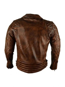 Brando Brown <b>Retro</b> Biker <b>Leather</b> <b>Jacket</b> - Product Image 2