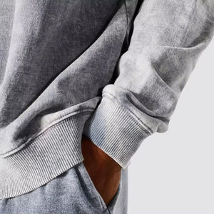 Sudaderas con Capucha de Alta Calidad al por Mayor, Lavadas con Ácido, Bordadas, 100% Algodón, Cuello Redondo, Forro Polar de Invierno, Transpirables y Ecológicas para Hombre - Product Image 4