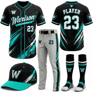 Sublimation Softball Training Uniform Set 100% Polyester Adult's Sportswear Baseball Team Uniform Kit - Product Image 5