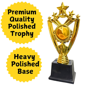 Trofeo de Lujo con Estrella Dorada, Premio de Campeonato Premium con Diseño de Múltiples Estrellas y Base Negra Elegante para Deportes - Product Image 6