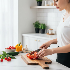Tabla de cortar gruesa de madera de acacia premium con asas | Tabla de Cortar y Servir para Cocina, para Carne, Pan, Queso y Fruta - Product Image 3