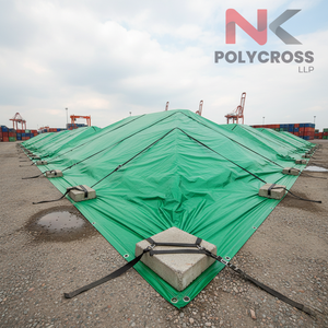 ผ้าใบโพลีเอทิลีนขนาดจัมโบ้ หนาพิเศษ กันน้ำ สำหรับคลุมรถบรรทุก คลังสินค้า และเก็บอุปกรณ์ - Product Image 4