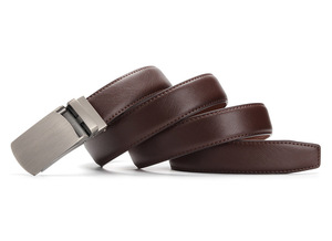 Ceinture en cuir véritable à boucles automatiques pour hommes, ceinture de pantalon de travail - Product Image 1