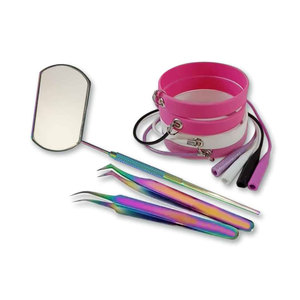 Pinzas Profesionales para Extensión de Pestañas, de Acero Inoxidable con Punta Puntiaguda, Protector de Banda de Goma, Herramienta de Precisión para Salón de Belleza - Product Image 1