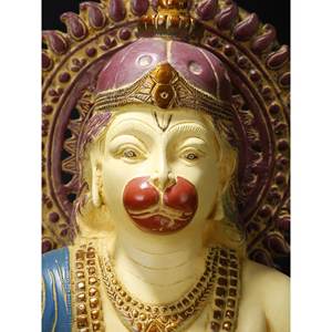 19 \ "estatua de latón colorida del Señor Hanuman escultura de bendición colorida - Product Image 1
