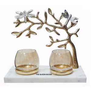 Elegant Table Centerpiece for Home & Dining Luxury <b>Brass</b> Floral Candle <b>Holder</b> Gold Plated Metal Flower Taper <b>Candlestick</b> - Product Image 6