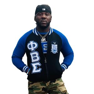 เสื้อแจ็คเก็ตฟลีซ Phi Beta Sigma สีดำสำหรับผู้ชาย ทรงพอดีตัว ผ้าพรีเมียม เสื้อผ้าสำหรับชมรมกรีก เสื้อคลุมลำลอง - Product Image 1