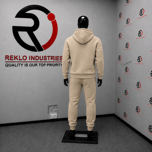 Conjunto Deportivo Beige para Hombre, Sudadera con Capucha Estampada y Pantalones Jogger, Ropa Deportiva Informal Personalizada al por Mayor, Conjunto de Dos Piezas - Product Image 4