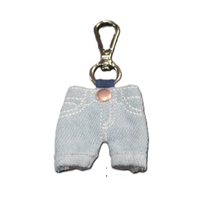 Llavero de Metal con Diseño de Jeans, Porta Llaves Pequeño Personalizado, Tela de Jeans Azul, Ecológico, Regalo Personalizado - Product Image 1