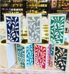 Top Quality <b>Mop</b> Bone Inlay White Floral Design Incense Burner Bakhoor for Decoration Home Kitchen Living Room From India - Product Image 2