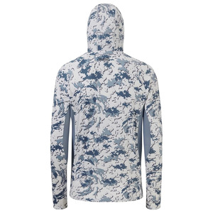Haut de pêche pour homme UPF 50+ respirant camouflage polyester élasthanne avec cache-cou léger imperméable protection solaire - Product Image 3