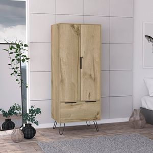 Armadio a doppia porta Nuvo con un unico cassetto e gambe per il soggiorno - Product Image 1
