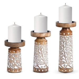 Handmade Wooden Candle <b>Stand</b> Set of 3 - Product Image 6