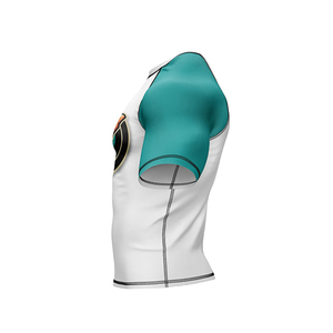 Rashguard personnalisé unisexe à manches courtes imprimé avec logo de surf, MMA, BJJ, design sur mesure, spandex/polyester, antibactérien, séchage rapide - Product Image 6