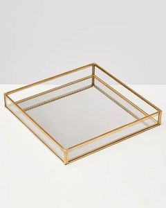 Bandeja de Servicio Decorativa de Metal Premium, Elegante Organizador para Mesa de Centro, Exhibidor para Velas y Flores - Product Image 2