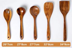 Ensemble de 4 louches en bois naturel écologiques pour la cuisine, le service et le camping – Durables, légères, compatibles lave-vaisselle et micro-ondes - Product Image 4