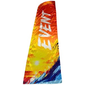 Drapeau promotionnel rectangulaire Shepherd's Bush pour team building, en polyester rouge imprimé numériquement, avec mât en aluminium durable - Product Image 4