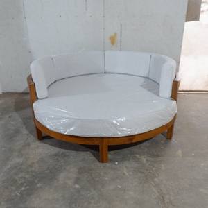 Chaise longue ronde en teck - Product Image 2