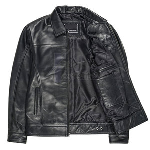 Chaqueta de Cuero Vacuno para Hombre, Transpirable, Cálida para Invierno, con Logotipo Frontal en Lona, Ecológica, Resistente al Viento, Casual, Personalizable, de Alta Calidad - Product Image 4