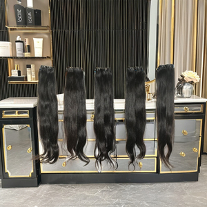Vente en gros de cheveux humains droits bruts indiens 100% paquets de couleur naturelle vierge non transformés Extensions de cheveux humains indiens - Product Image 6