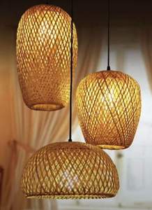 Lámpara colgante de bambú decorativa Accesorio de iluminación hecho a mano de materiales naturales - Product Image 3