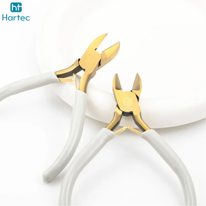 4 Pcs Premium Gold Plated Jewelry Making <b>Pliers</b> <b>Set</b> Precision Wire Cutter Round Nose Tools with White Comfort Handles - Product Image 2