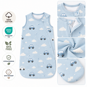 Manufacturers Cotton Baby Sleep <b>Bag</b> Sleeveless Zipper <b>Sleeping</b> Sack Newborn Infant Wearable Blanket Sleepwear - Product Image 2